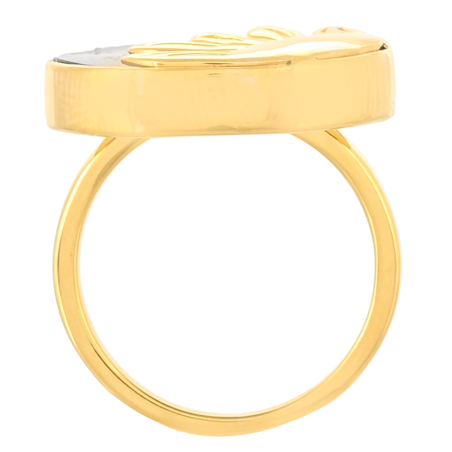 Kullattu hopeaSormus Abalonen Simpukalla