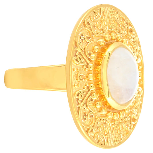 Kullattu hopeaSormus SateenkaarikuukivellÀ