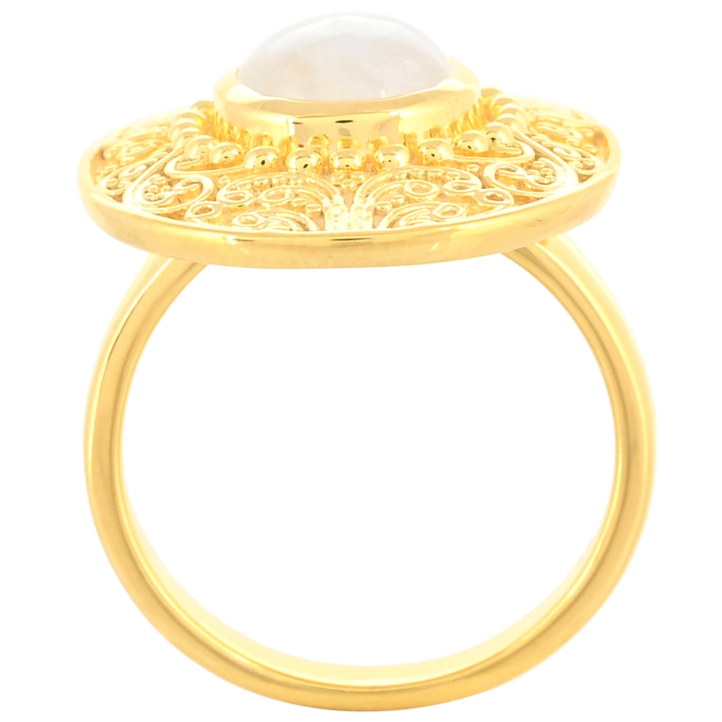 Kullattu hopeaSormus Sateenkaarikuukivellä