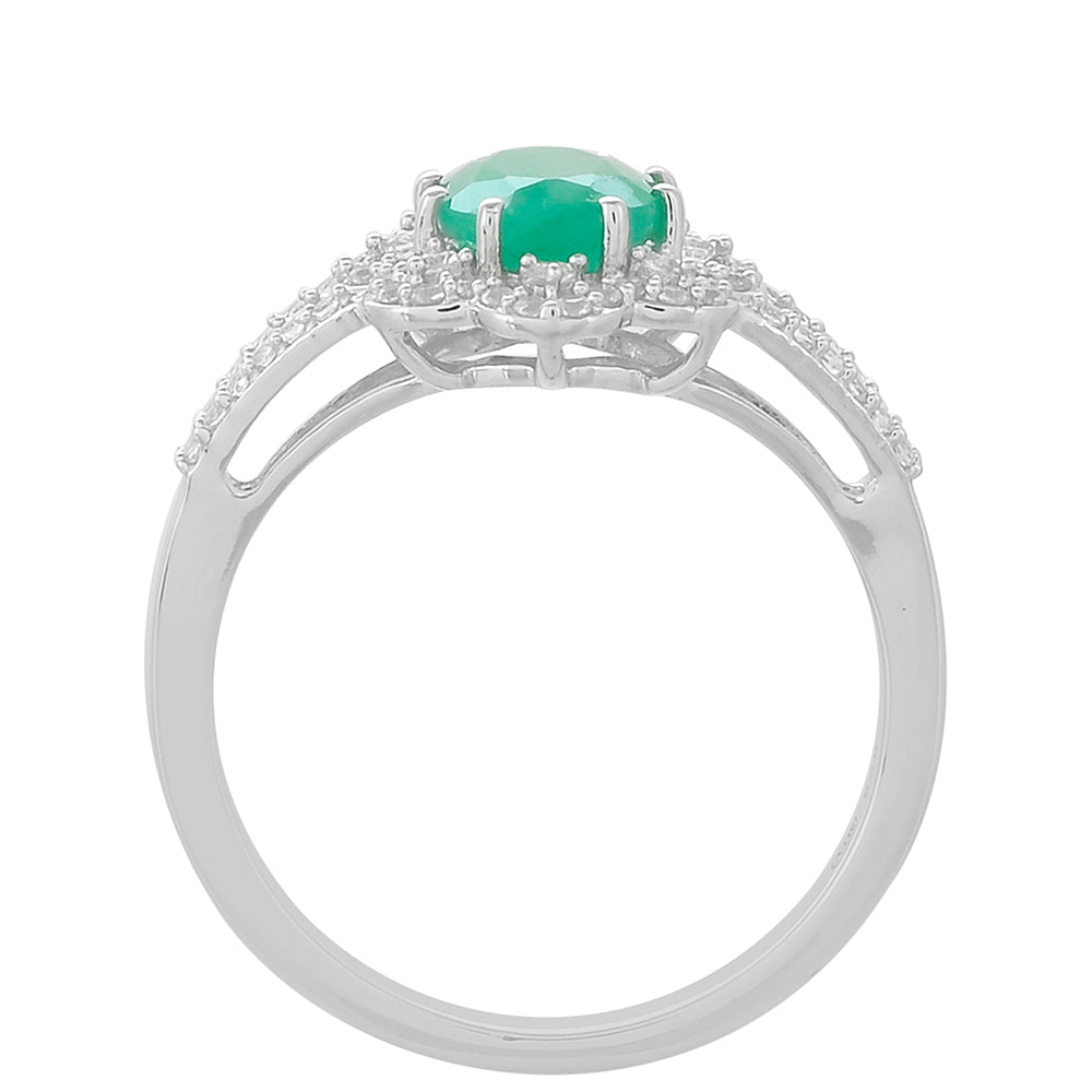 HopeaSormus Brasilian Smaragdilla ja Valkoisella Topaasilla