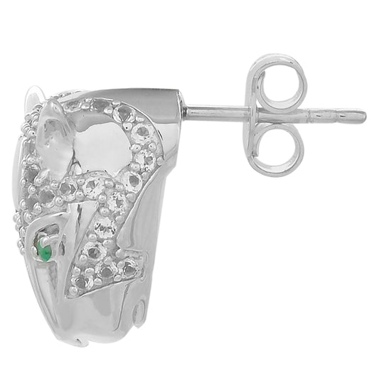 HopeaKorvakorut Brasilian Smaragdilla ja Valkoisella Topaasilla