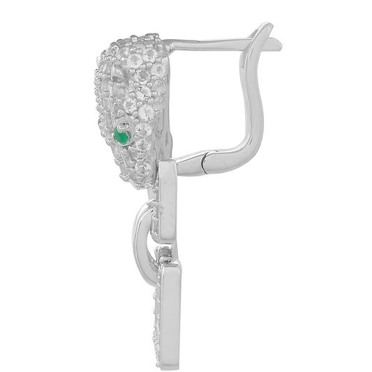 HopeaKorvakorut Brasilian Smaragdilla ja Valkoisella Topaasilla