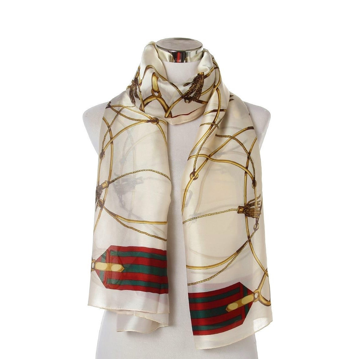 100% aito silkkihuivi/-saali, 90 cm x 180 cm, kerma