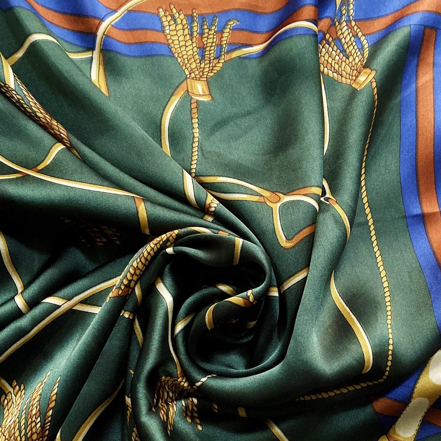 100% aito silkkihuivi/-saali, 90 cm x 180 cm, vihreä