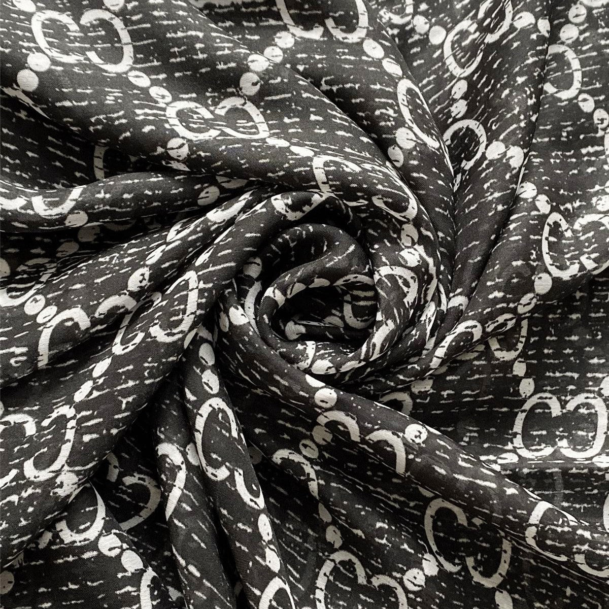 100% aito silkkihuivi/-saali, 90 cm x 180 cm, harmaa