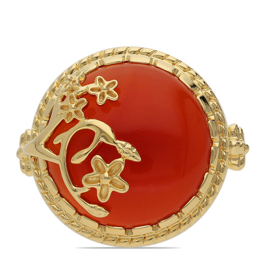 Kullattu hopeasormus Punaisella Onyksilla