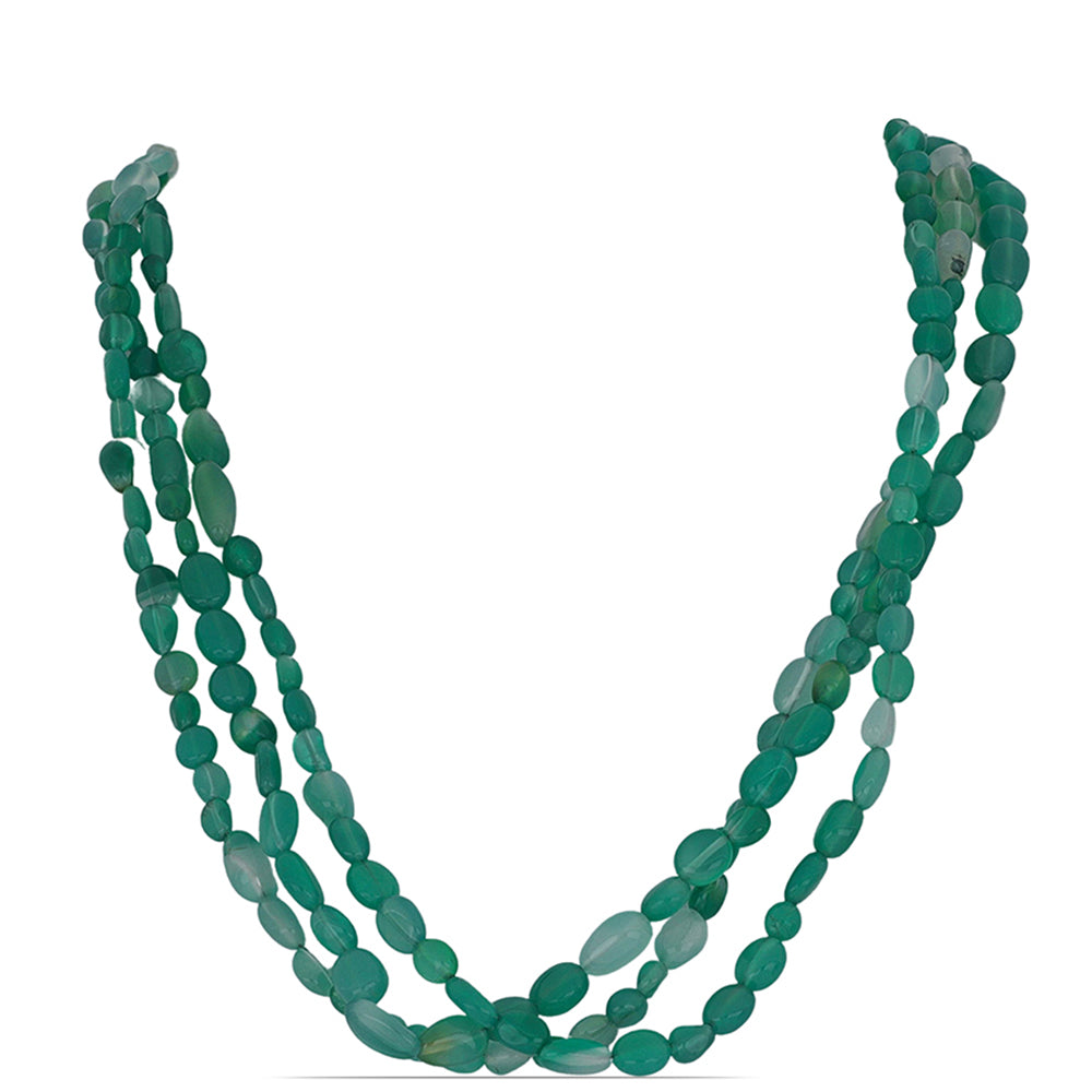 Kullattu hopeaKaulakoru Vihreällä Kuusimänty Akaattilla