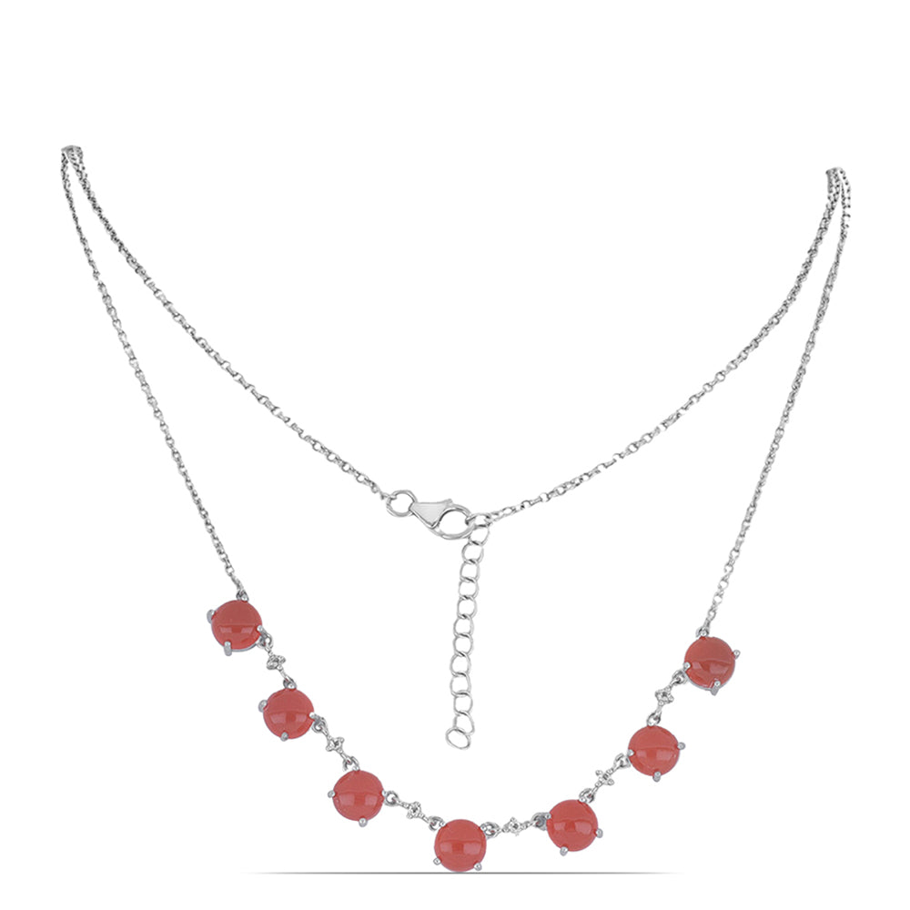 HopeaKaulakoru Tagebaun Karneolilla ja Valkoisella Topaasilla