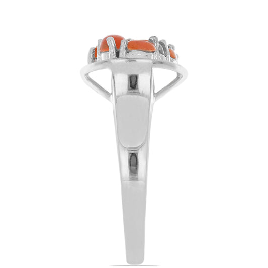 HopeaSormus Lega Dembin Oranssilla Opaalilla ja Valkoisella Topaasilla