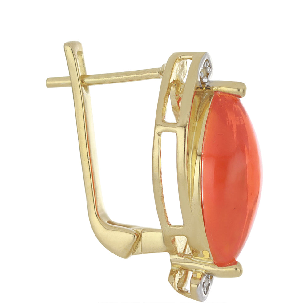 Kullatut hopeat Korvakorut Lega Dembin Oranssilla Opaalilla ja Valkoisella Topaasilla