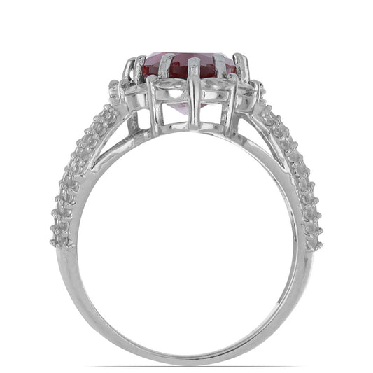 HopeaSormus Malagassin Rubiinilla ja Valkoisella Topaasilla