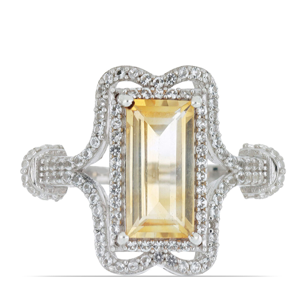 HopeaSormus Ural Sitriinillä ja Valkoisella Topaasilla