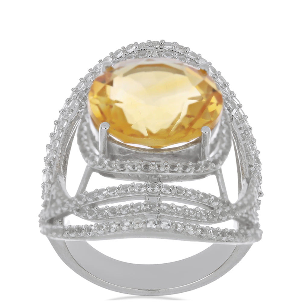 HopeaSormus Ural Sitriinillä ja Valkoisella Topaasilla