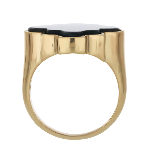 Kullattu hopeaSormus Suwarin Mustalla Onyksilla