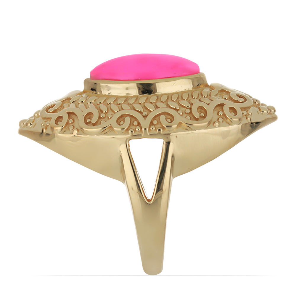 Kullattu hopeaSormus Lega Dembin Vaaleanpunaisella Etiopian Opaalilla