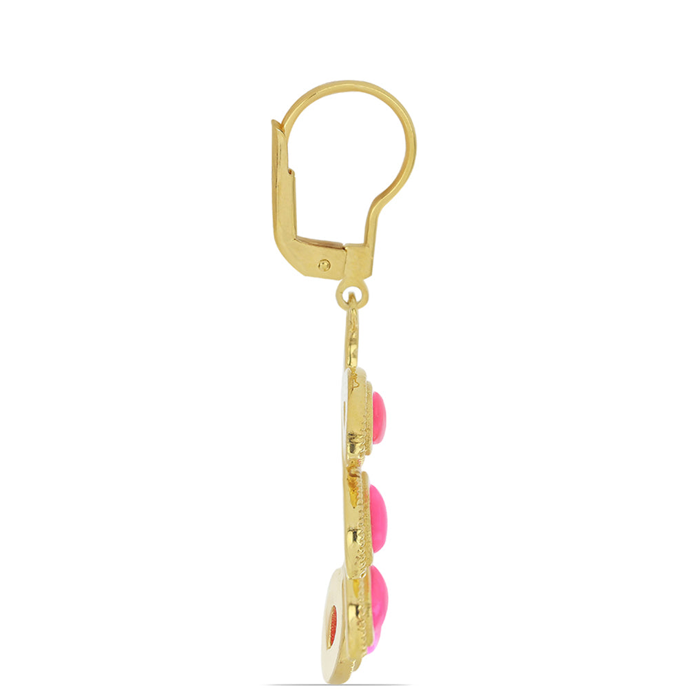 Kullatut hopeat Korvakorut Lega Dembin Vaaleanpunaisella Etiopian Opaalilla