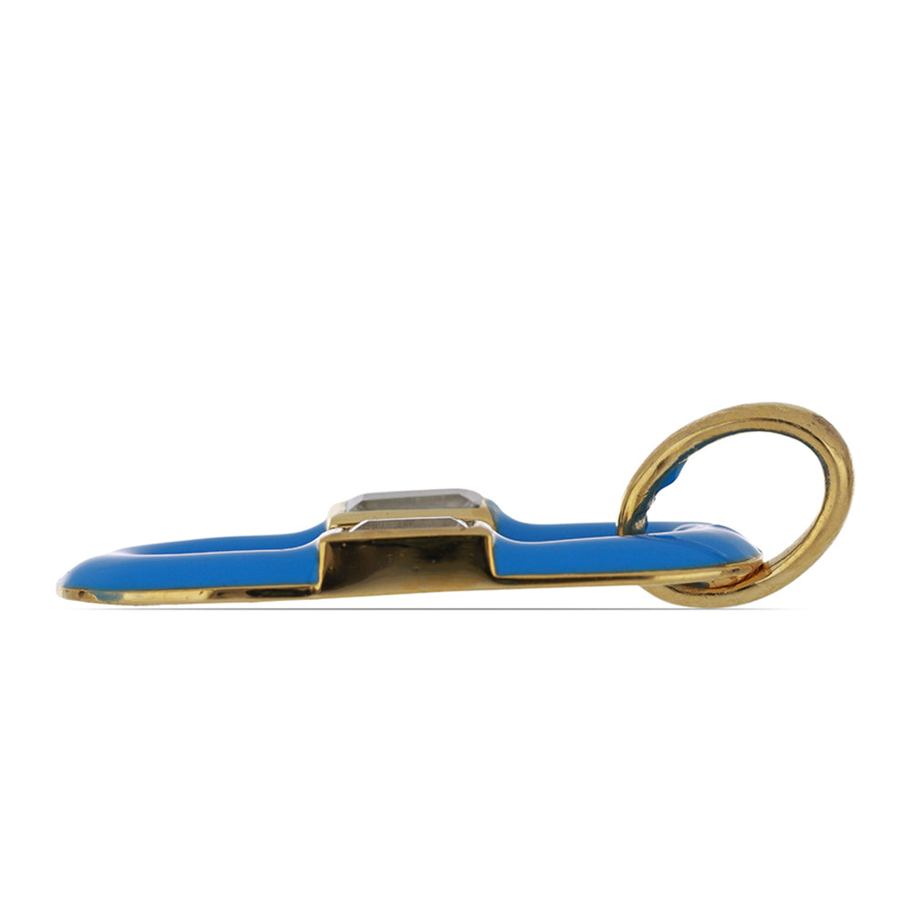 Kullattu hopeaRiipus Emaloidulla ja Valkoisella Topaasilla