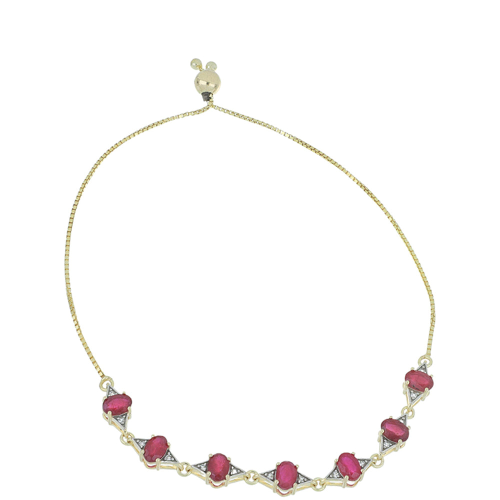 KultaRannekoru Malagassin Rubiinilla ja Valkoisella Topaasilla