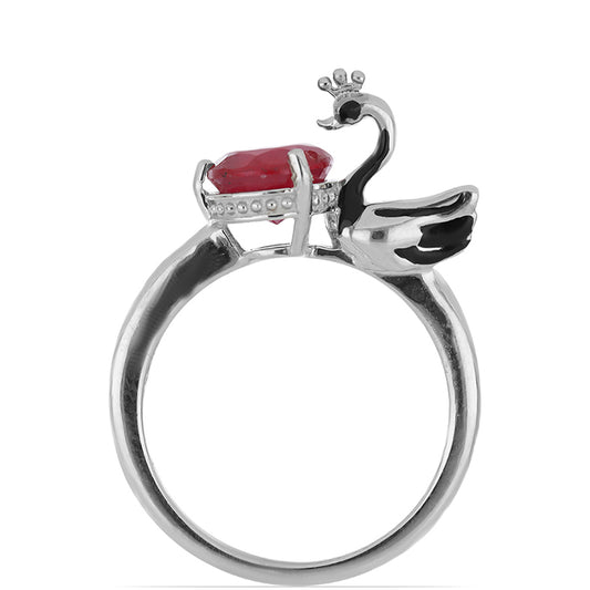 HopeaSormus Malagassin Rubiinilla ja Valkoisella Timantilla