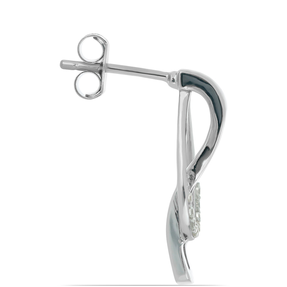 HopeaKorvakorut Keltaisella Timantilla ja Valkoisella Zirkonilla