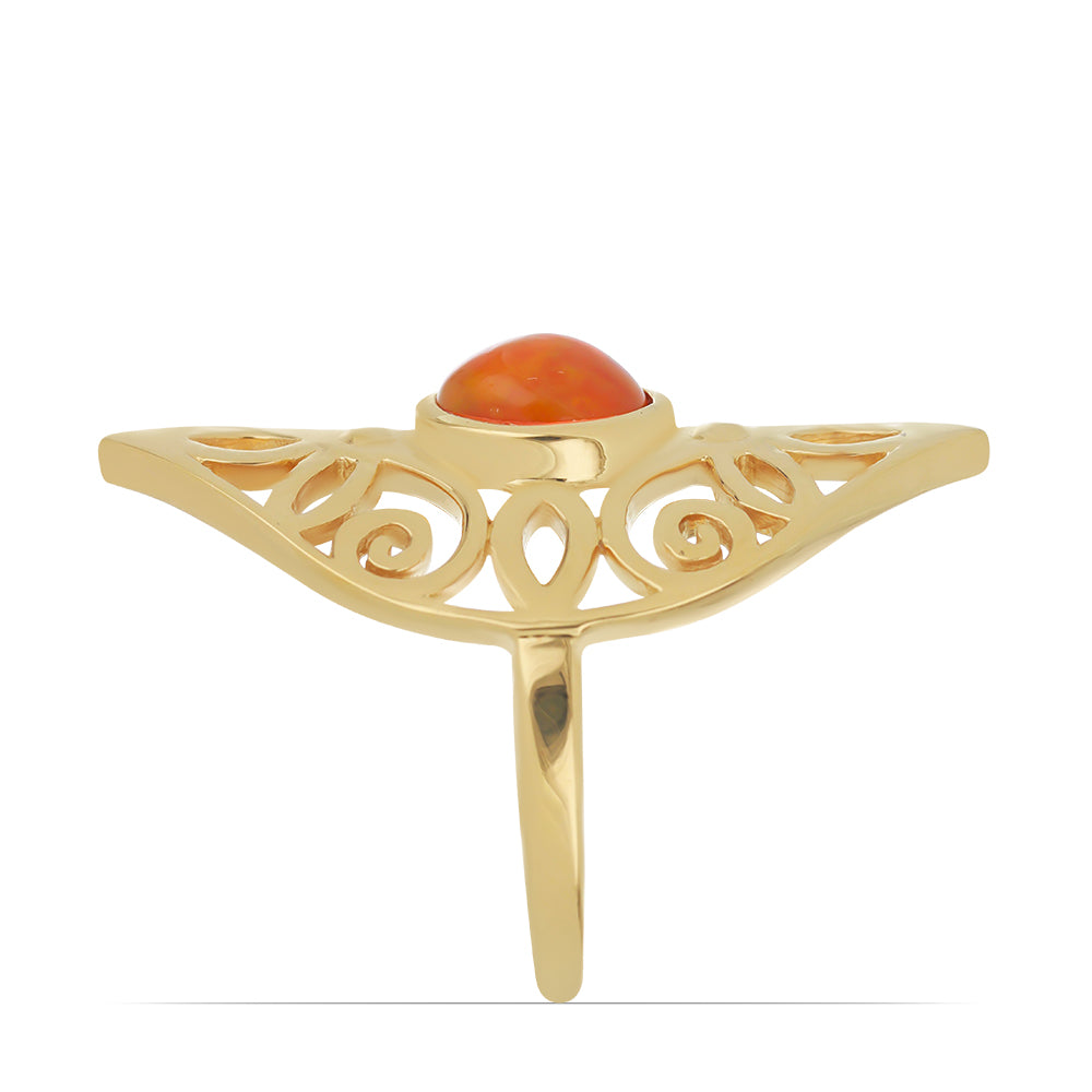 Kullattu hopeaSormus Lega Dembin Oranssilla Opaalilla