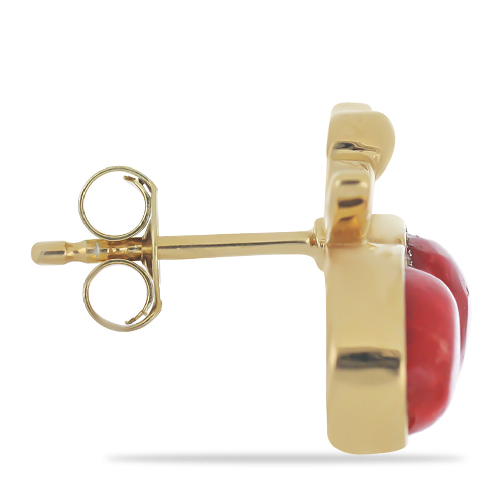 Kullatut hopeat Korvakorut Punaisella Sienikorallilla