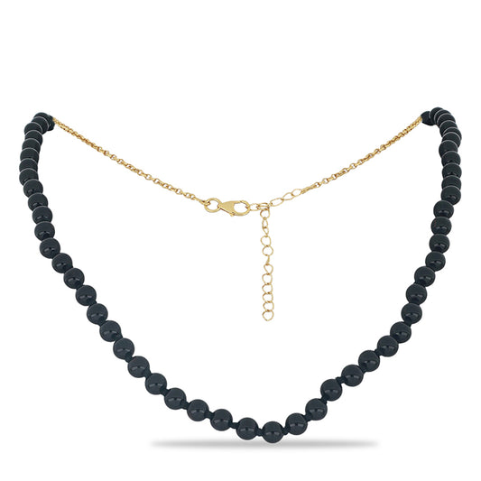 Kullattu hopeaKaulakoru Mustalla Onyksilla