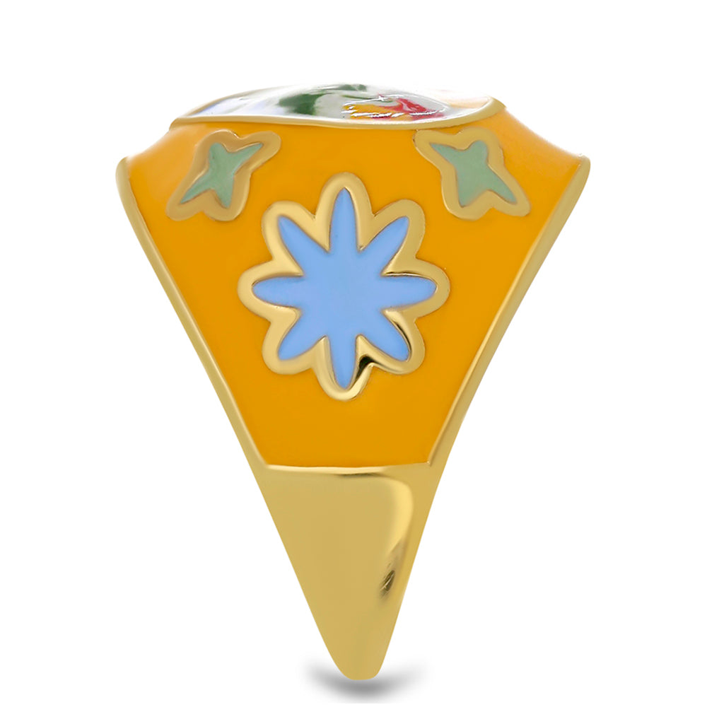 Kullattu hopeaSormus Emaloidulla