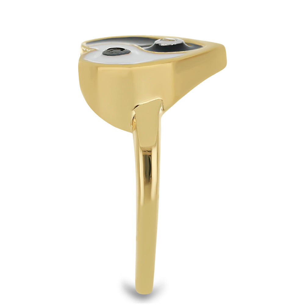 Kullattu hopeaSormus Emaloidulla ja Larimarkivellä