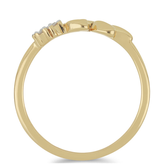 Kullattu hopeaSormus Valkoisella Timantilla