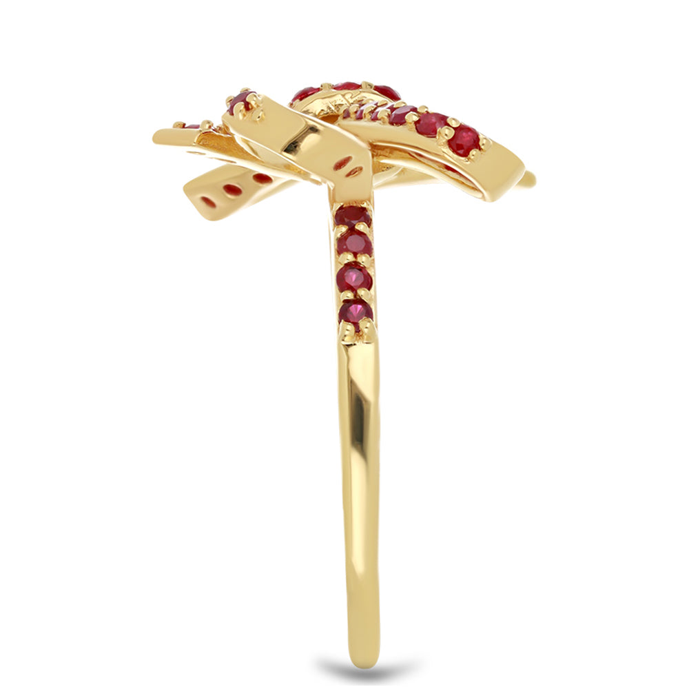 Kullattu hopeaSormus Malagassin Rubiinilla