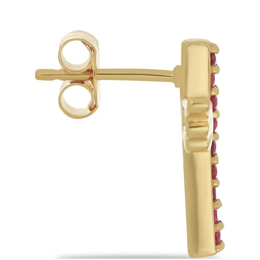 Kullatut hopeat Korvakorut Malagassin Rubiinilla