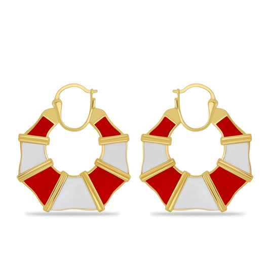 Kullatut hopeat Korvakorut Emaloidulla