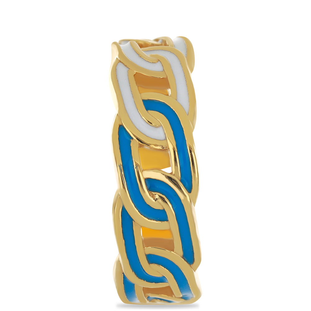 Kullattu hopeaSormus Emaloidulla