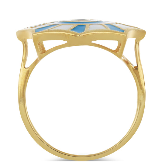 Kullattu hopeaSormus Emaloidulla