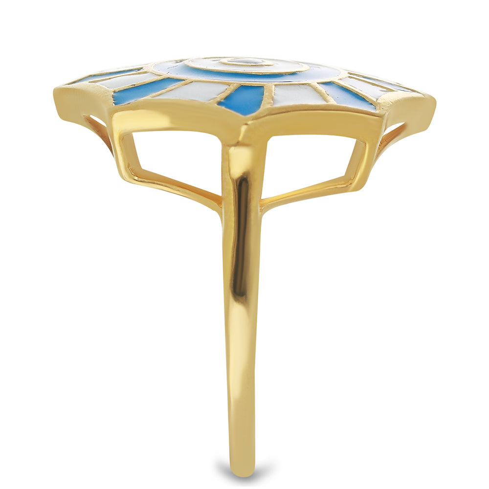 Kullattu hopeaSormus Emaloidulla