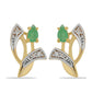 Kullatut hopeat korvakorut Brasilian Smaragdilla ja Valkoisella Topaasilla