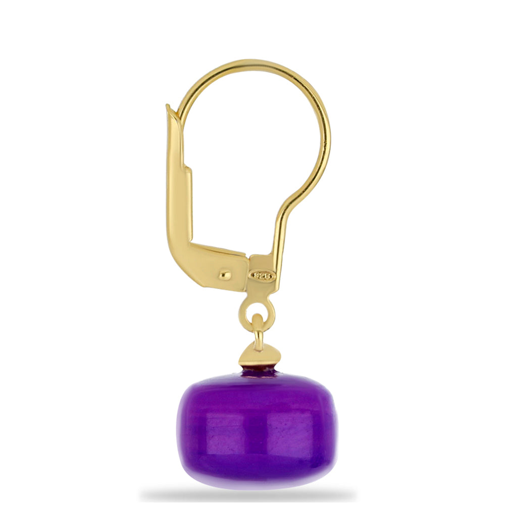 Kullatut hopeat Korvakorut Violetilla Akaatilla