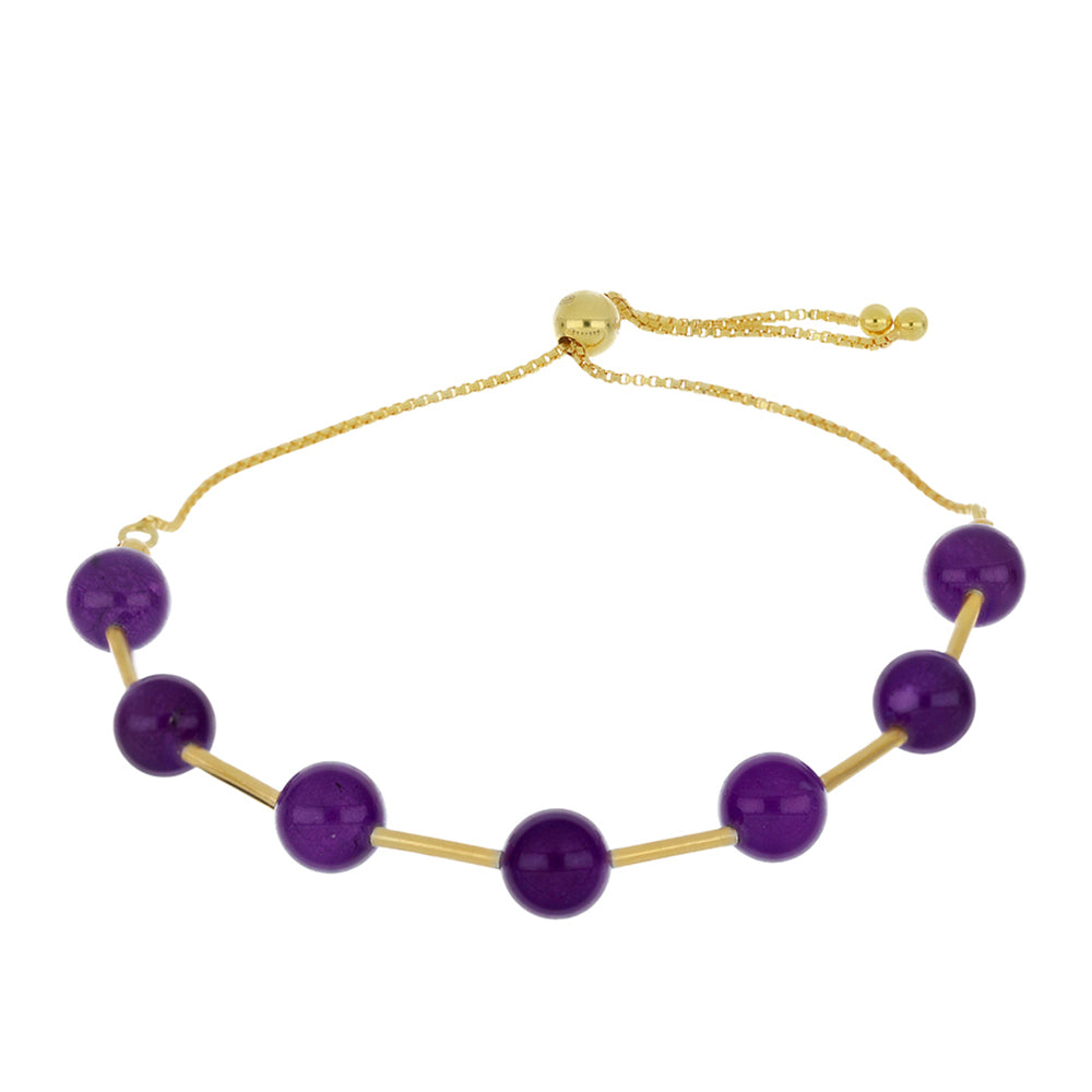 Kullattu hopeaRannekoru Violetilla Akaatilla