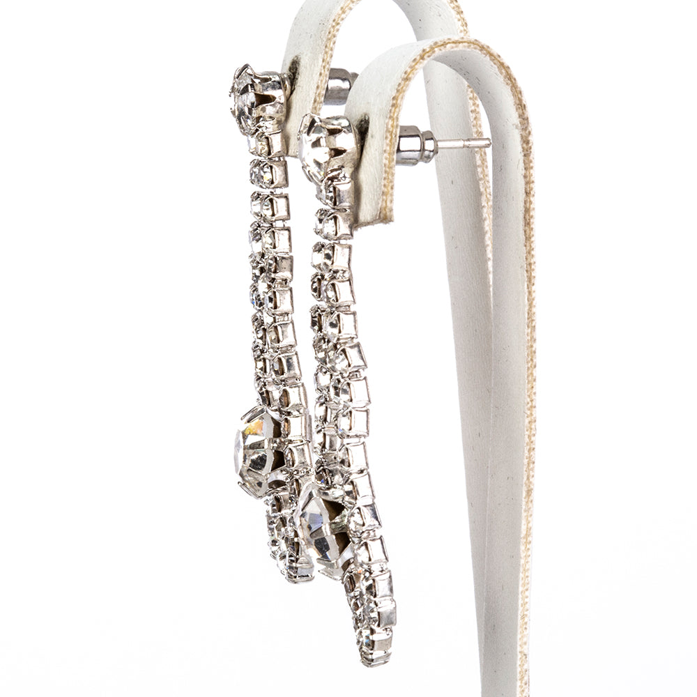 Kullattu TeräsSetti Valkoisella Emporia® Kristallilla ( Kaulakoru+Korvakorut ) 3 