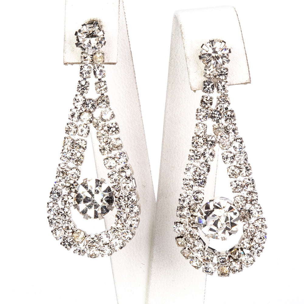 Kullattu TeräsSetti Valkoisella Emporia® Kristallilla ( Kaulakoru+Korvakorut ) 4 