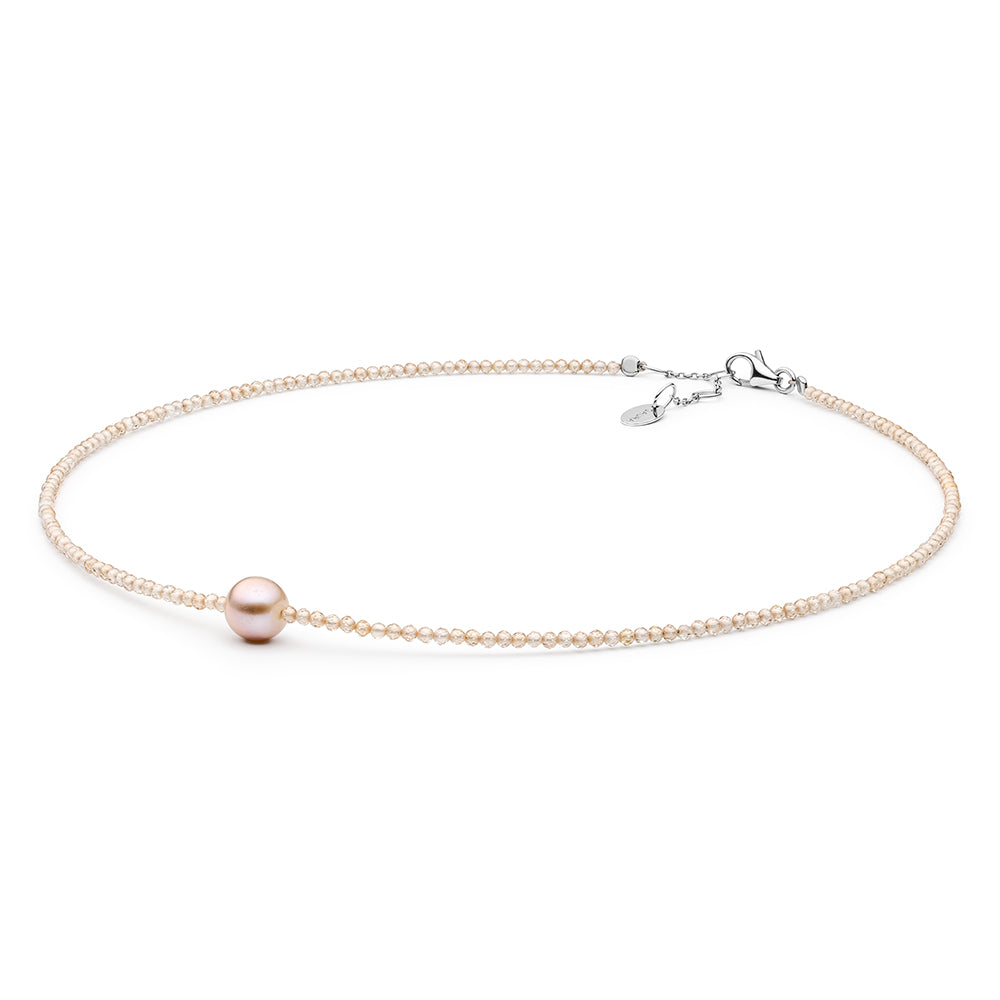 HopeaKaulakoru Laventelinvärisellä Makeanveden Helmellä ja Kuutiollisella Zirkonialla