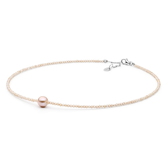 HopeaKaulakoru Laventelinvärisellä Makeanveden Helmellä ja Kuutiollisella Zirkonialla