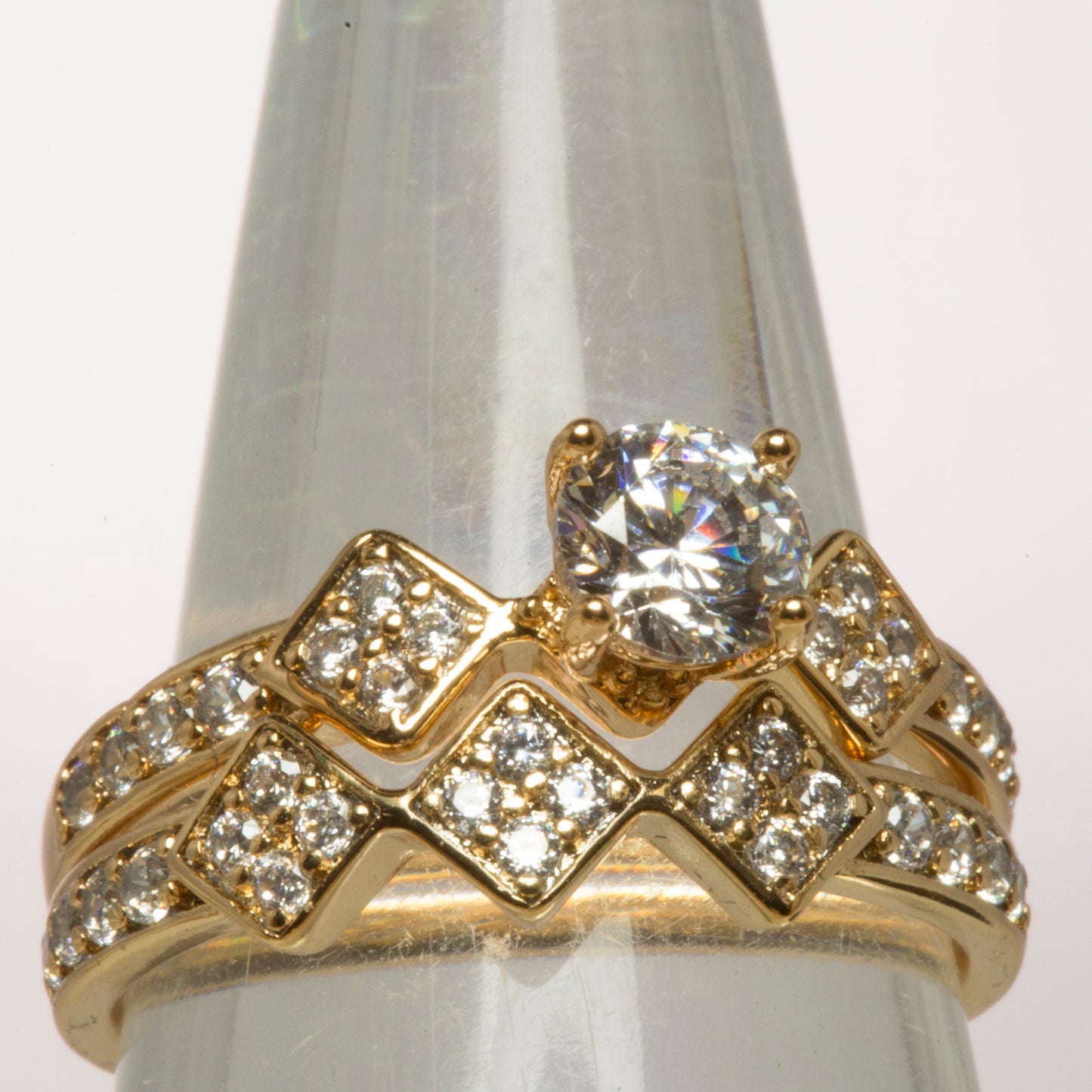 Kullattu TeräsSormus Valkoisella Emporia® Kristallilla