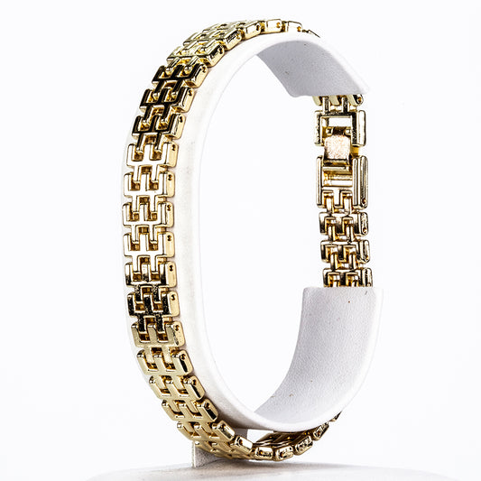 Kullattu Terässetti Valkoisella Emporia® Kristallilla ( rannekoru )