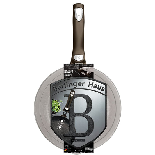 Berlinger Haus Metallic Line Shiny Black Edition -paistinpannu, jossa on irrotettava kahva, 28 cm