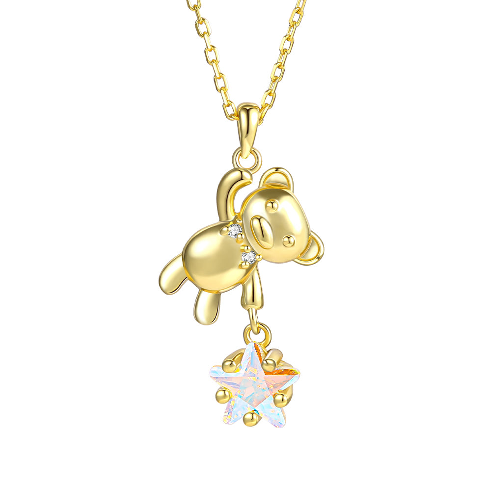 Kullattu TeräsKaulakoru Valkoisella Emporia® Kristallilla