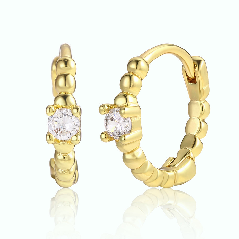 Kullattu TeräsKorvakorut Valkoisella Emporia® Kristallilla 1 