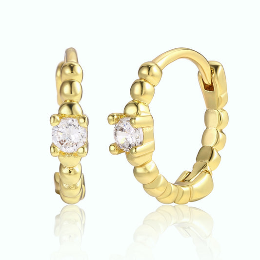 Kullattu TeräsKorvakorut Valkoisella Emporia® Kristallilla