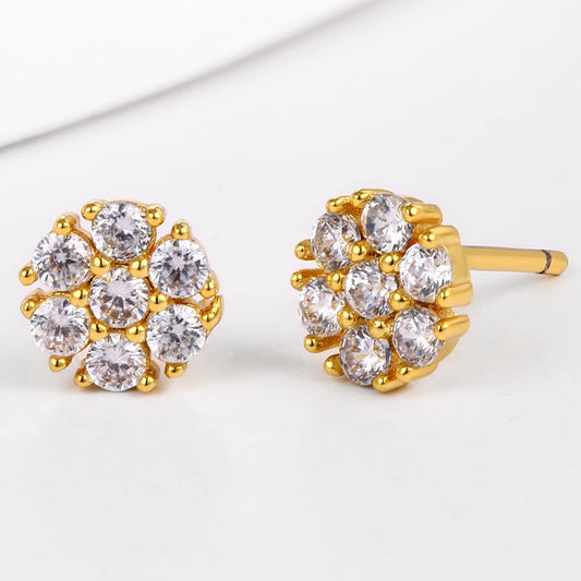 Kullattu TeräsKorvakorut Valkoisella Emporia® Kristallilla